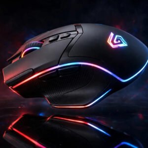Ergonomic RGB gaming mouse – studio hero shot