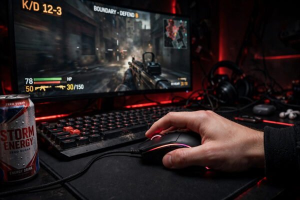 FANTECH X17 gaming mouse in hand during gameplay