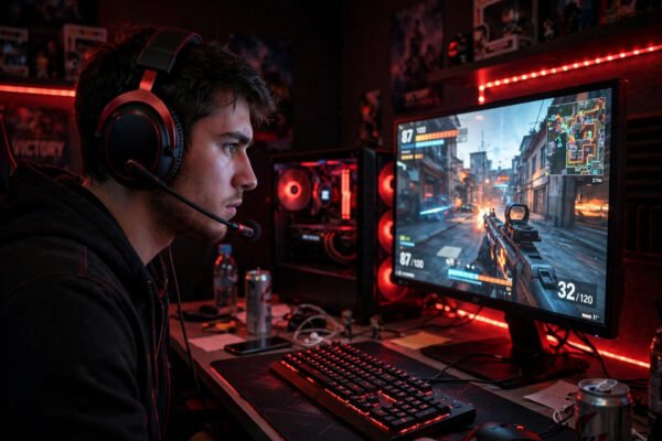 G331 gaming headset on desk next to controller