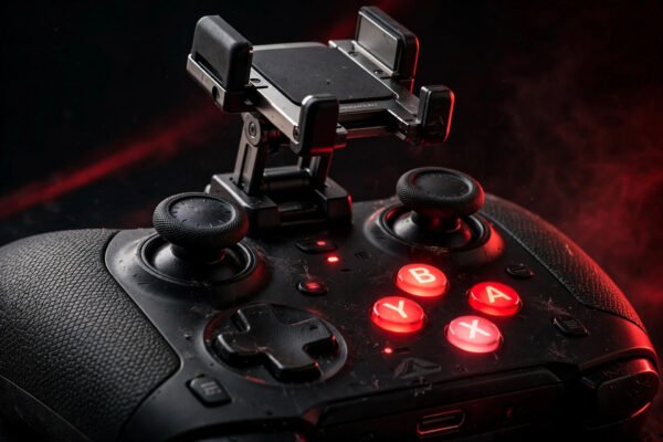 gamesir-t4-pro-detail Close-up of GameSir T4 Pro thumbsticks and buttons