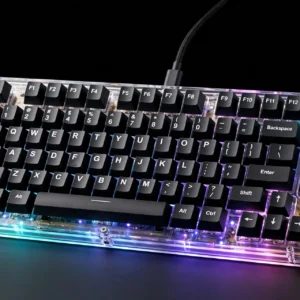 media-generation-product-2143-transparent-keybo-0-6d47f9ad-418a-489d-8056-66466dcb9d44 Transparent RGB Mechanical Keyboard 87-key glowing