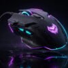 RGB backlit gaming mouse – studio hero shot