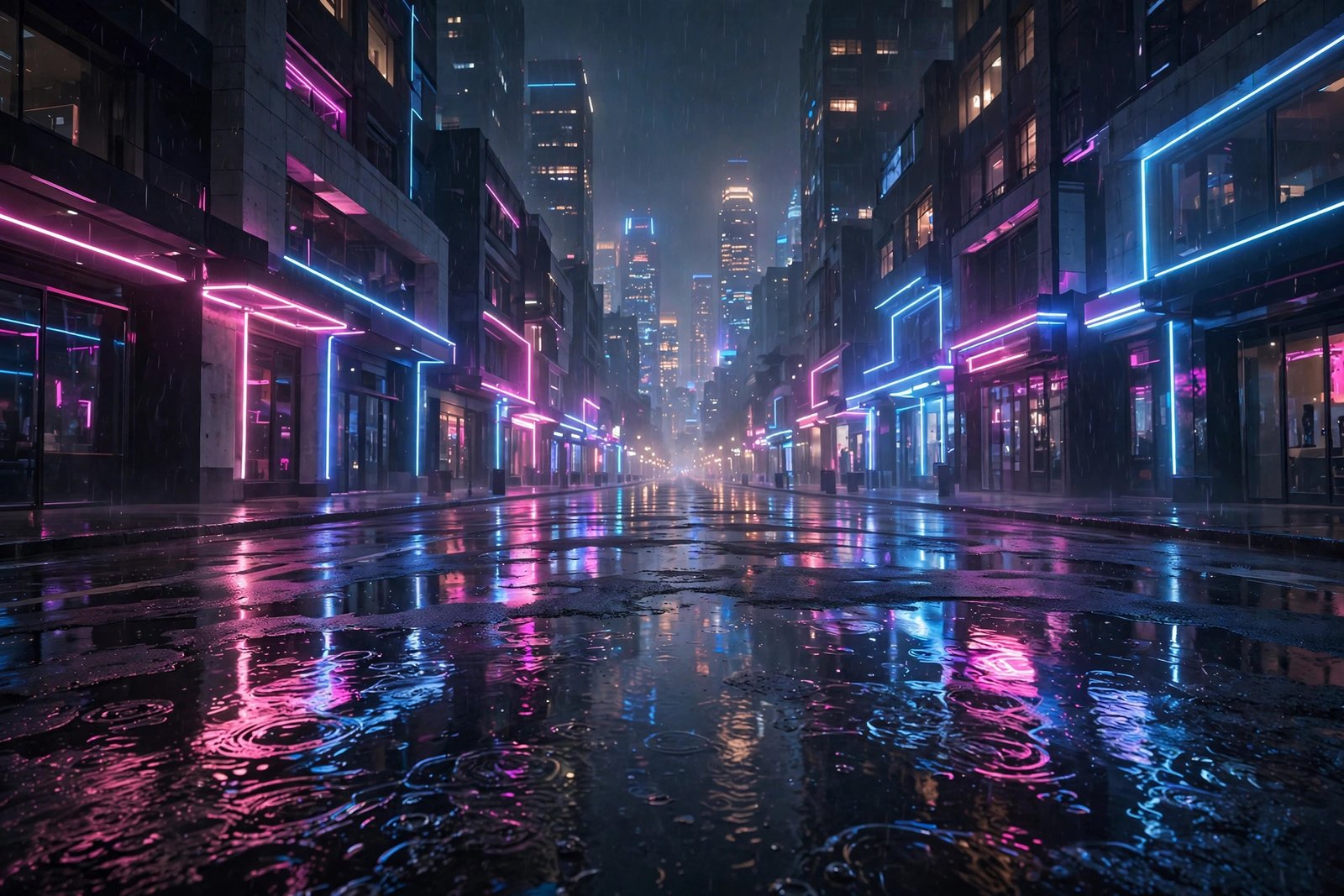 GTA 6 leak first-person mode — street-level view of neon Vice City avenue, alleged gameplay