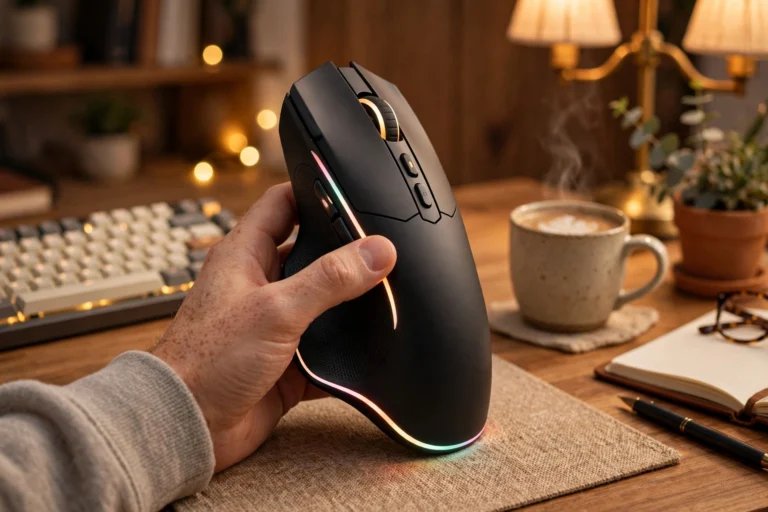 Ergonomic Palm Grip RGB Gaming Mouse contoured design