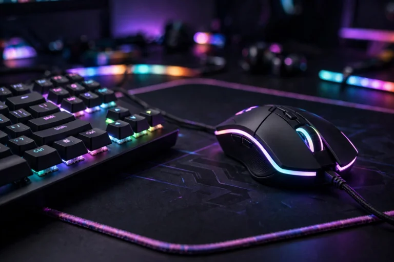 RGB Backlit LED Gaming Mouse glowing zones