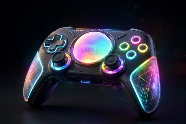 Wireless Game Controller RGB Lamp glowing