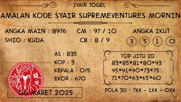 Prediksi Supremeventures Morning