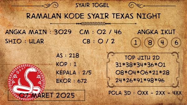 Prediksi Texas Night