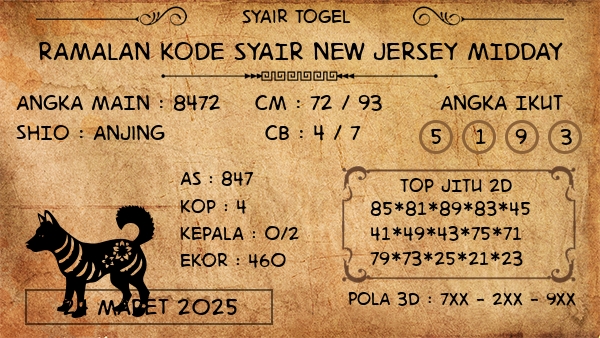 Prediksi New Jersey Midday