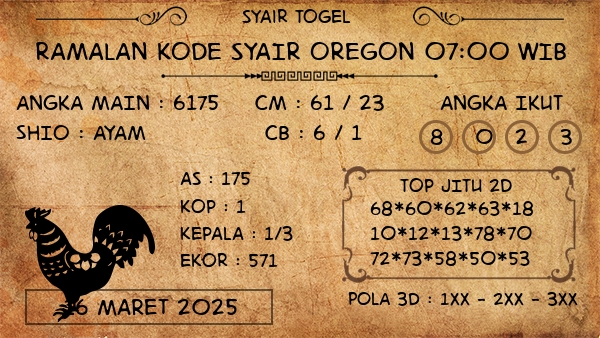 Prediksi Oregon 07:00 WIB