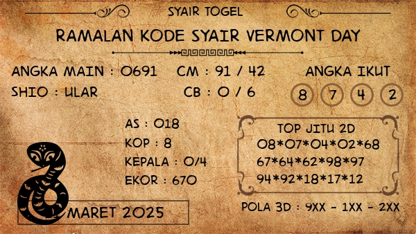 Prediksi Vermont Day